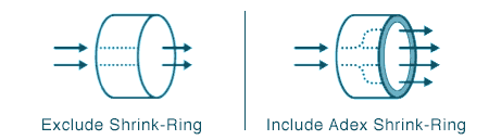 drawing of aluminium extrusion dies with and without Adex Shrink-ring technology